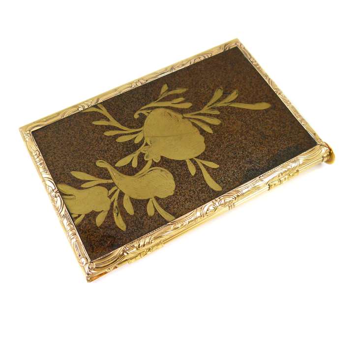 Louis XV gold mounted lacquer carnet de bal, Paris 1752,